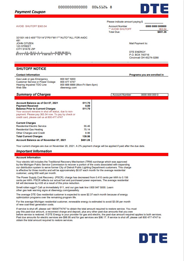  Minol USA business utility bill 